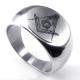 Tagor Jewelry Super Fashion 316L Stainless Steel Freemasonry Freemasons Symbol Ring PXR077