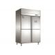 Stainless Steel 4 Door Commercial Refrigerator Freezer With 1.0m³ Capacity