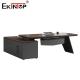 Black Wooden Office Desk Commercial Style With Side Cabinet Office Furniture