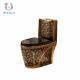 Middle East Luxury Ceramic One Piece Toilet Bowl Golden Style Siphonic Dual Flush