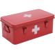 First Aid Kit Supplies Bin, Metal Medicine Storage Tin, First Aid Empty Box with Safety Lock Home Emergency Tool Set