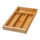 4 Compartment Bamboo Kitchen Drawer Organizer For Storage Trays / Utensil Tray