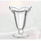 Transparent Ice Cream Glass Cup Container Flower Shaped Drinking Bar Height 12.4cm