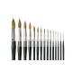 Pro 15 Pieces Body Makeup Paint Brushes Watercolour Oil Paint Round Brush Collection