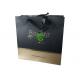 Art Coated Retail Paper Shopping Bags With Gold Stamp Gold / Black Color