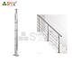 Safety Stainless Steel Laminated Glass Prefab Stairs Tempered Glass Balustrades  Diameter 9.6mm