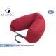 Promotional Gift Red Memory Foam Pillows For Car / Train , Microbeads Material