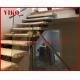 Straight Stringer Staircase VK13S Double Steel Plate Stair,304 Stainless Steel,Glass Tread,12mm Tempered Glass Railing,