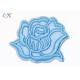 Subshrubby Peony Flower Single Embroidered Patch For Sheet Clothes In Blue