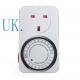 24 Hours Programmable Mechanical Mini Timer Switch 250V Energy Saver EU/US/UK Plug