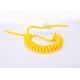 Bright Yellow PU Tubbing Coiled Power Cable ,  Rope Coiled Wire Cable Swivelling Design