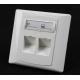 Germany Type 86*86 45 Degree Wall Mount Socket Double Port Face Plate With Shuttle