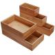 Stackable Bamboo Wood Drawer Organizer Boxes 5 Piece Set For Child'S Playroom