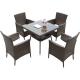 W540mm H680mm Bistro Table And Chairs Set Indoor Outdoor PE Rattan