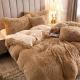 Crystal Velvet Plush Fluffy Bedding Four-piece Set Comforter with 100% Polyester Fibre
