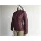 Polished Sliver Pu Leather Jacket Womens With Quilting Burgundy Tw75948