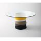 Custom Glass Tabletops , Round Clear White Tempered Glass Table Top