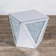 Unique Small Square Crushed Diamonds Side Table for Living Room