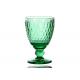 Hand Pressed 12.5cm Tall Non Slip11 Oz Highball Glass FDA Certification, Solid Green Drinking Glass