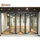 Aluminium Exterior Bi Fold Sliding Doors Foldable Glass Doors ISO Certification folding sliding patio doors