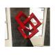 Red Painted Metal Sculpture Modern Art Geometric Sculpture For Decoration