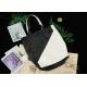 Two Colors Splicing Recyclable Tote Bag , Breathable Dupont Paper Bag For Shopping