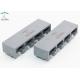 Unshielded Ganged RJ45 Female Connector , Gray Housing 4 Port Rj45 8 Pin Connector