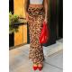 Summer new fashion sexy leopard print chiffon fishtail skirt floor-length skirt