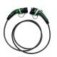 32A 22KW 5m Type 1 To Type 2 EV Charging Cable Green Cladding TPU