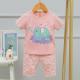 Pink Air Conditioning Luxury Childrens Pyjamas / Korean Pj Set For 1-12 Years Old