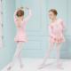 Children's autumn long butterfly sleeve dance costumes Girls rehinestones conjoined Ballet dance leotard dress