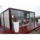White And Red Modern Container House , Environment Friendly Living Container House