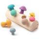 Wooden Rainbow Blocks Mushroom Picking Game Montessori Educational
