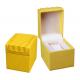 Yellow Leather Leather Watch Box Screen Printing Surface Finish For Gift Packaging
