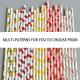 Rainbow Striped Kraft Paper Packaging Straws Length 197mm Eco Friendly