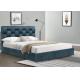 Double Size Velvet Fabric Bed Frame With Tufted High Headboard