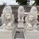 Marble Lion Statue Natural Stone Animals Sculpture Hand Carving Outdoor Garden Decoration