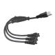 NEMA 5-15P to 4-Way IEC C5 Power Splitter Cord- US Plug to Cloverleaf Adapter Cable for Laptop, Adapter, Notebook Charger