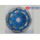 Double Row Up 9  4.5  4 Inch Concrete Grinding Wheel  For Angle Grinder  Blue