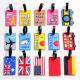 Custom funny cheap printed pvc travel leather luggage tag for wholesale