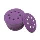 Sticky PSA 150mm Round Sanding Disc for Woodwork Polishing Purple Color Free Samples