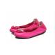 brand name big yard shoes 30 to 43 size pink genuine leather shoes foldable ballet shoes women flat shoes designer shoes