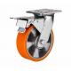 Unite brand 4-8 inch Swivel aluminium core PU wheel for heavy duty caster with total brake rotating castors