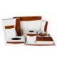 Luxury Hotel white PU leather with wooden finished plexglas square tissue box