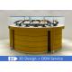 Modern Wooden + Tempered Glass Jewelry Display Counter Matte Yellow