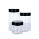 60ml 120ml 150ml Cylindrical Transparent Plastic Cream Jars With Black Lids