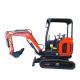 Sunroof Rubber Tire Mini Excavator Customized 3 Tone Digger with Changchai 390