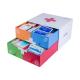 Cardboard First Aid Kit Boxes 4 Compartments For Cleansing Burncare Woundcare And Fever Care