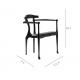Italian Style Minimalist Hotel Restaurant Furniture Genuine Leather Solid Wood Dining Chair