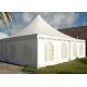 Romantic White Canvas Tent , 100 Person Tent Hot DIP Galvanized Steel